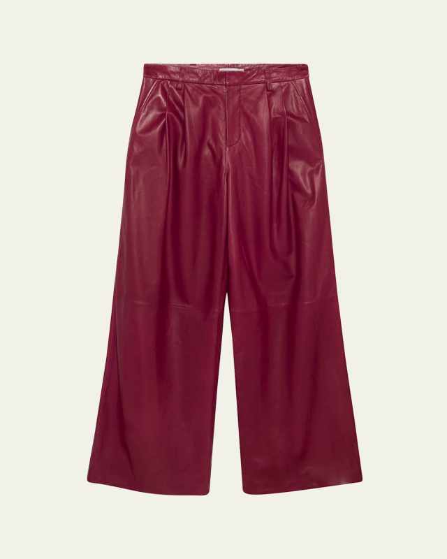 Kobie Wide-Leg Leather Pants